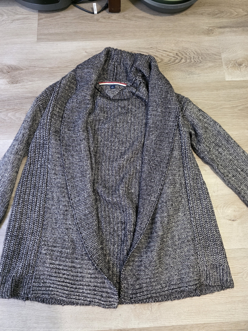 Tommy Hilfiger NWOT Gray Marled Open-Front Shawl Collar Cardigan